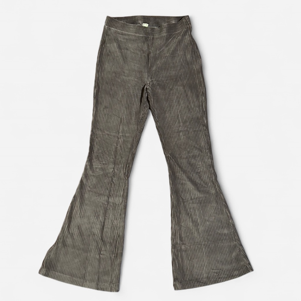 Aerie Flare Leg Ribbed Pull On Pants size M Dark